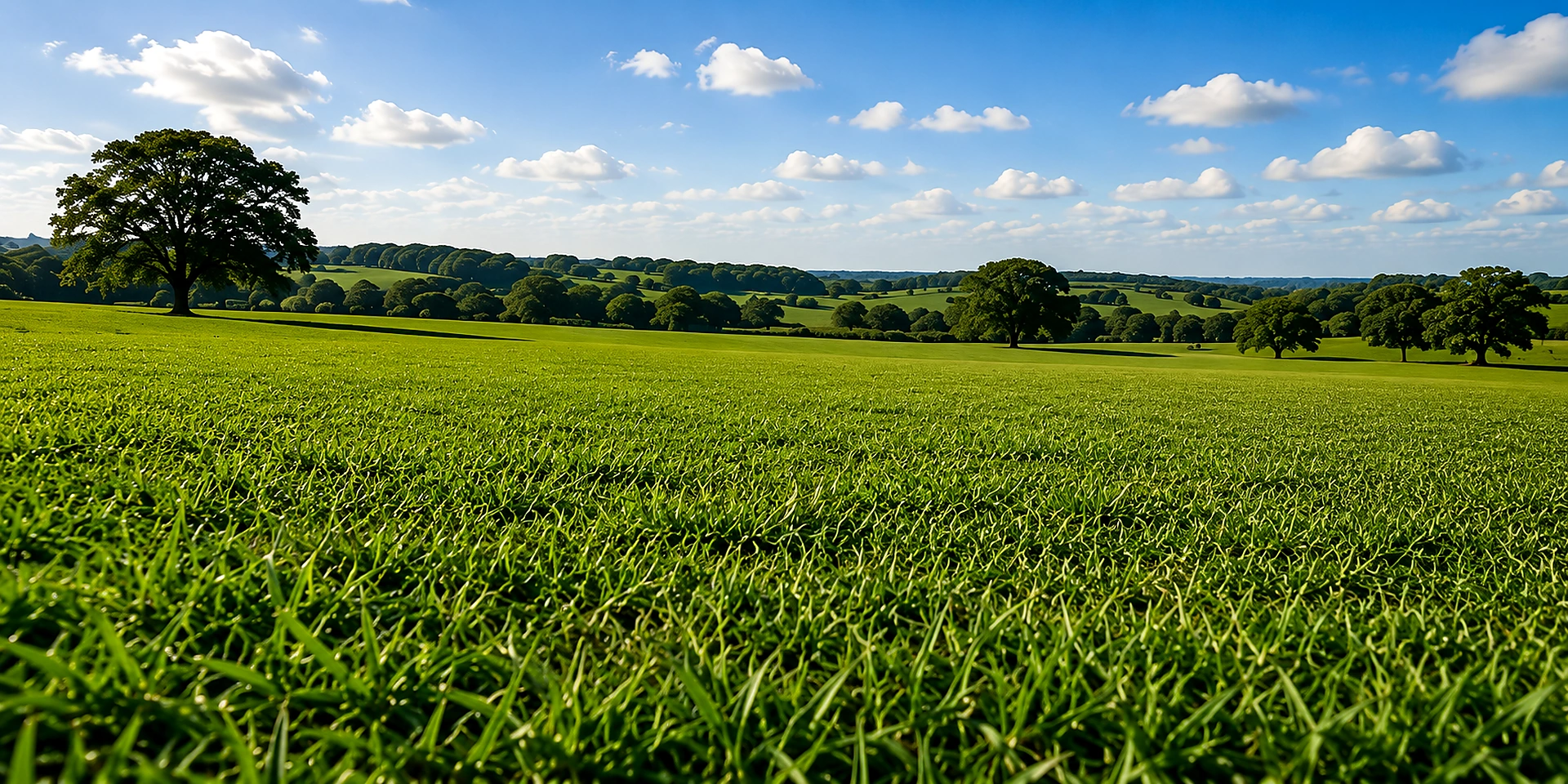 Grande campo de produção de grama natural em área rural