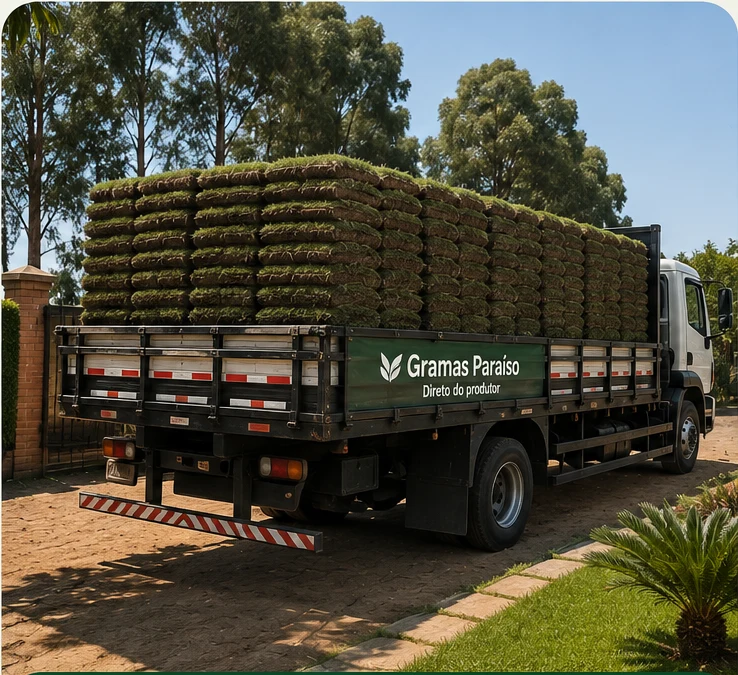 Descarga de placas de grama para entrega em SCIA