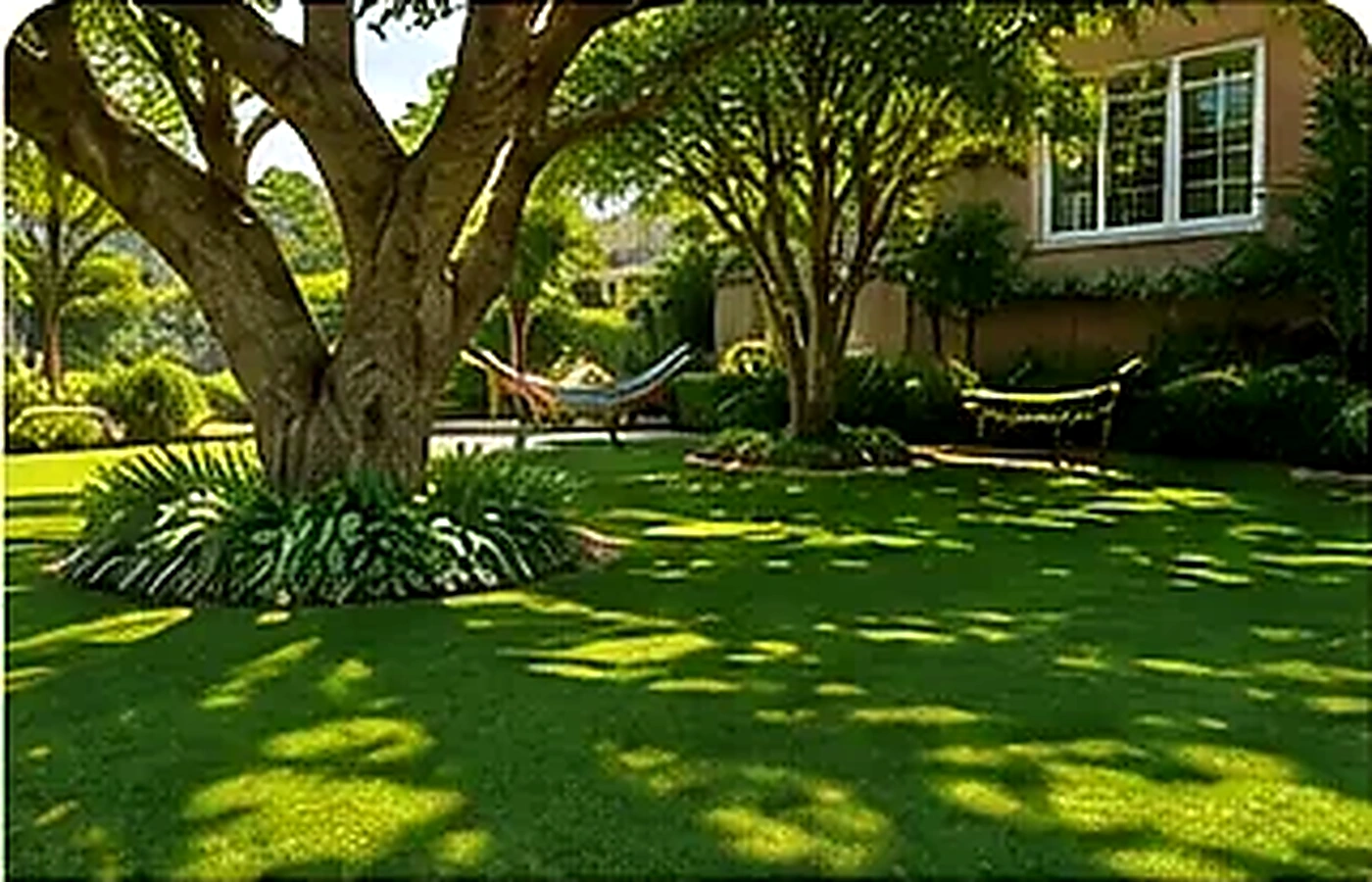 Jardim arborizado com Grama São Carlos
